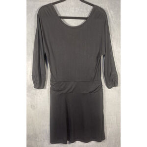 prAna Women's Simone Dress Black‎ Size Large Fit & Flare Lenzing Modal Stretch